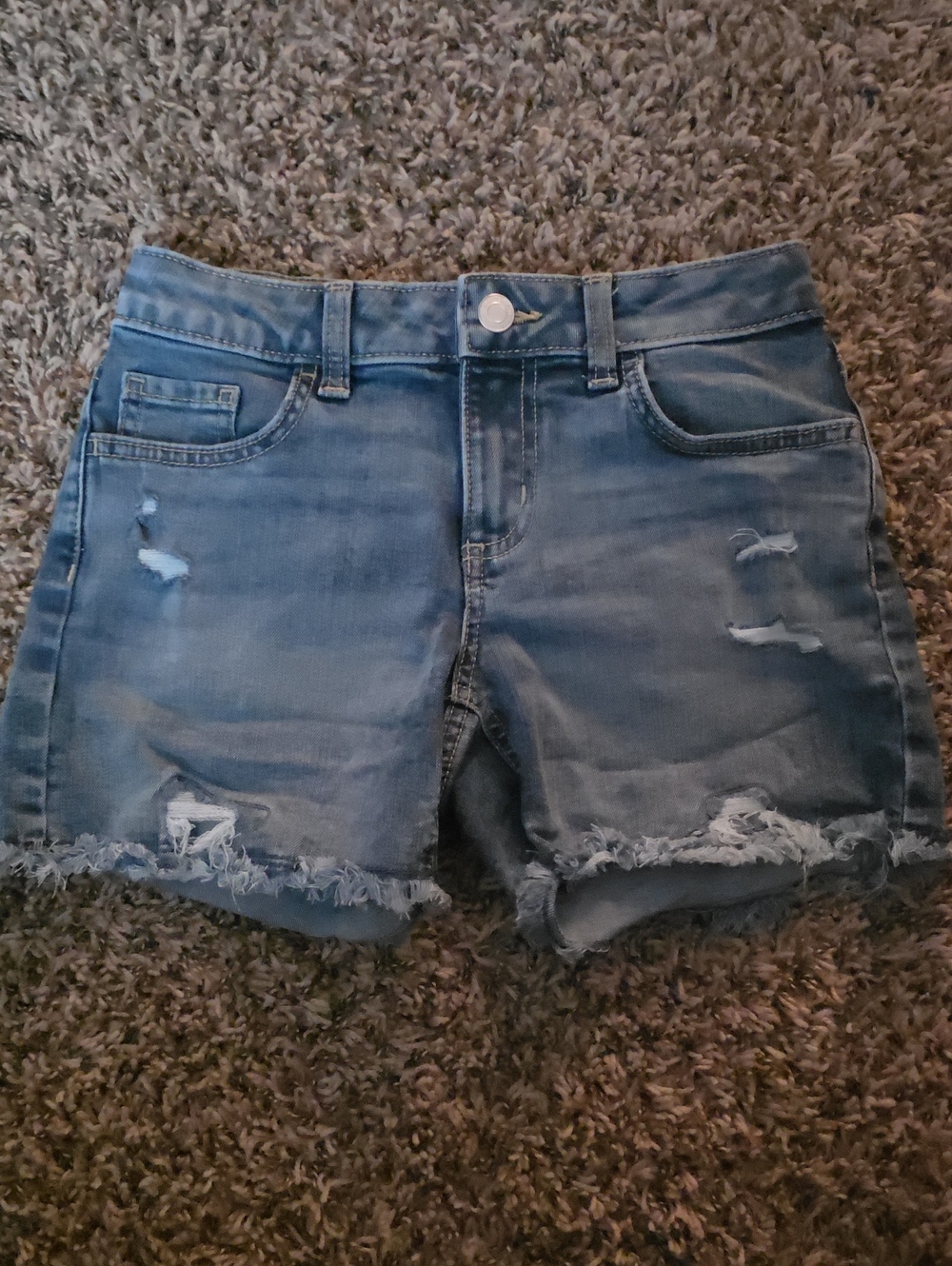 SO Girls Distressed Denim Shorts - Blue, Size 8